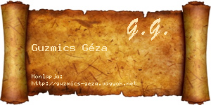 Guzmics Géza névjegykártya