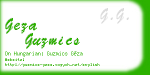 geza guzmics business card